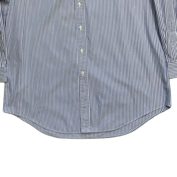 Ralph Lauren Mens Blue Striped Long Sleeve Button Down Dress Shirt 16 1/2-33 - Picture 4 of 10